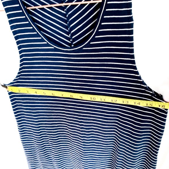 madewell sleeveless dress navy blue + white stripe - Picture 4 of 6